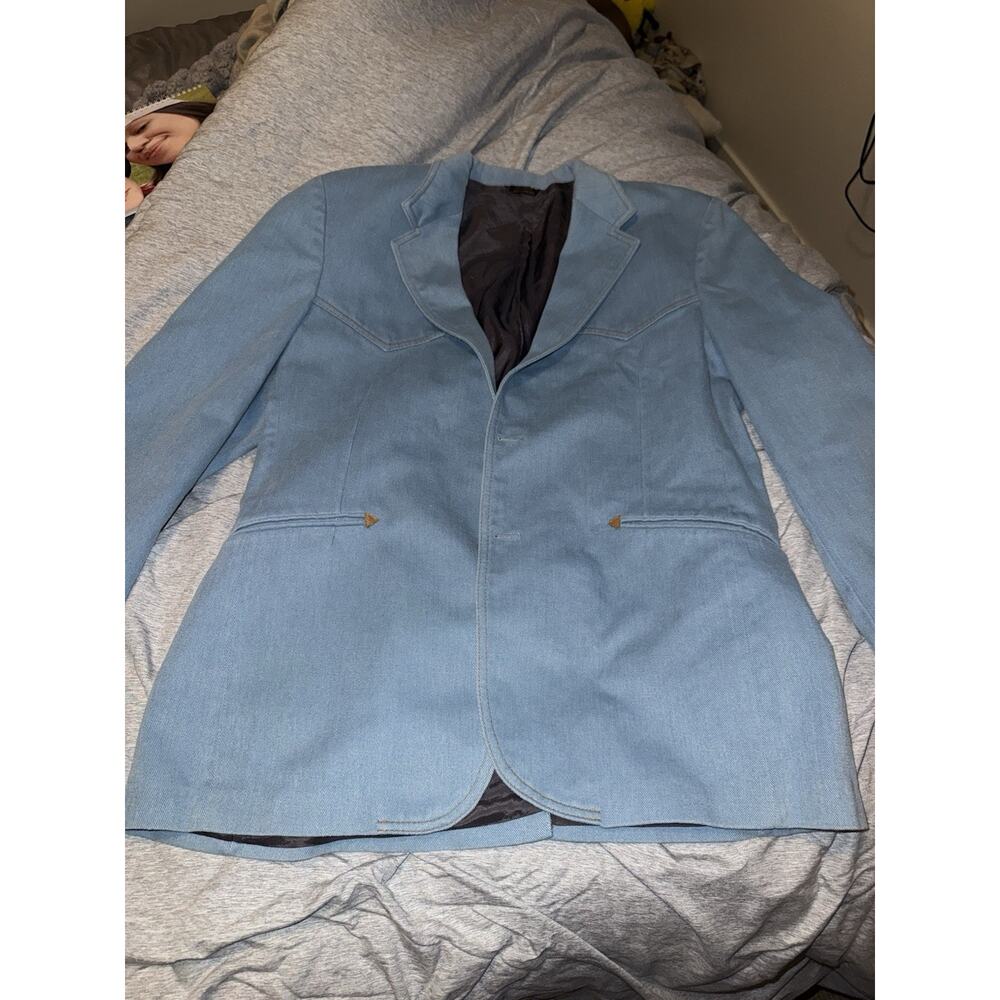 Vtg Panatela Levi's Western Denim Sport Coat Size 44R 70s Country